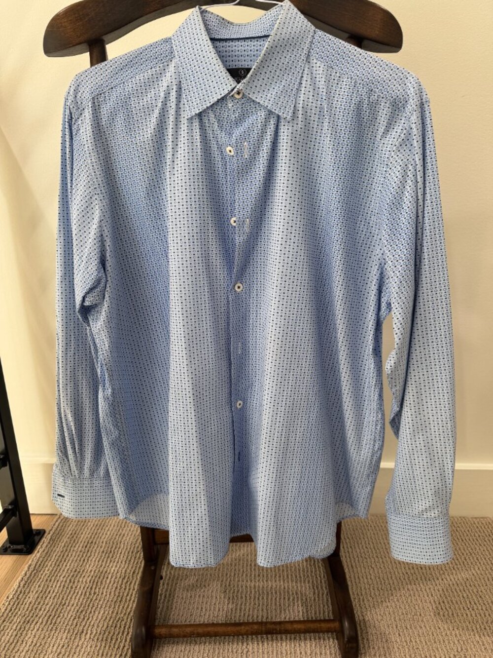 Bugatchi, blue button down, regular fit, L